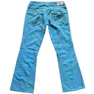 True Religion vintage y2k blue corduroy joey flare pants
